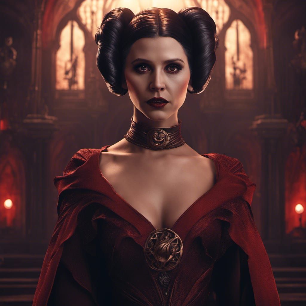 Princess Leia as a Beautiful Dracula Woman