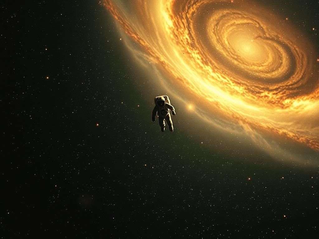 Astronaut Soaring Through Star-Filled Cosmos