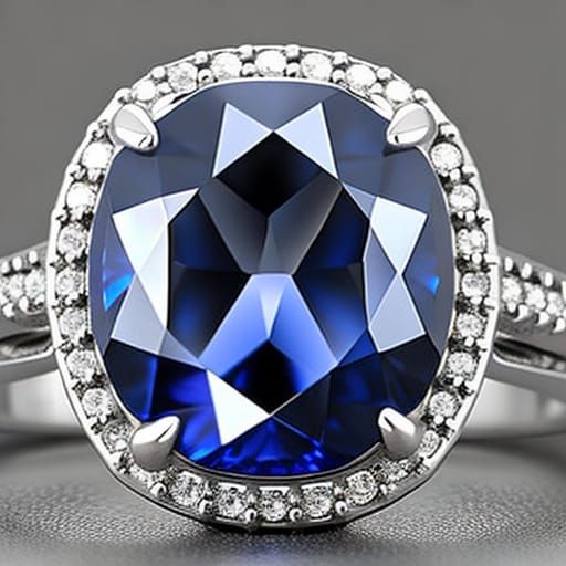 Silver Ring with Sapphire Gemstone