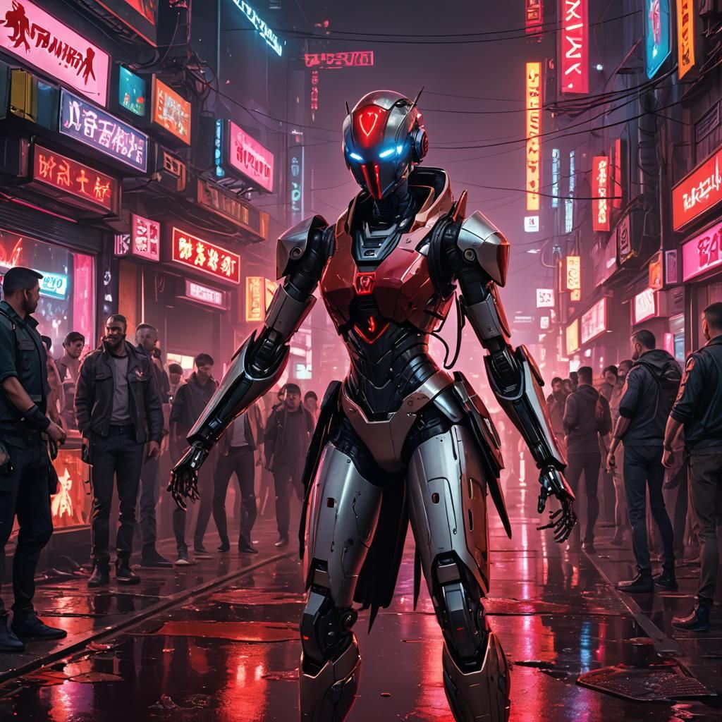 Cyberpunk Ballerina Robot in Anime Style