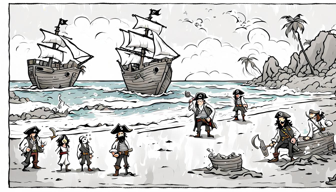 Gothic Horror: Ghost Pirates Comic Strip on the Beach