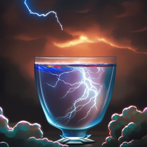 Storm in a Glass: Cosmic Mixed Media Art