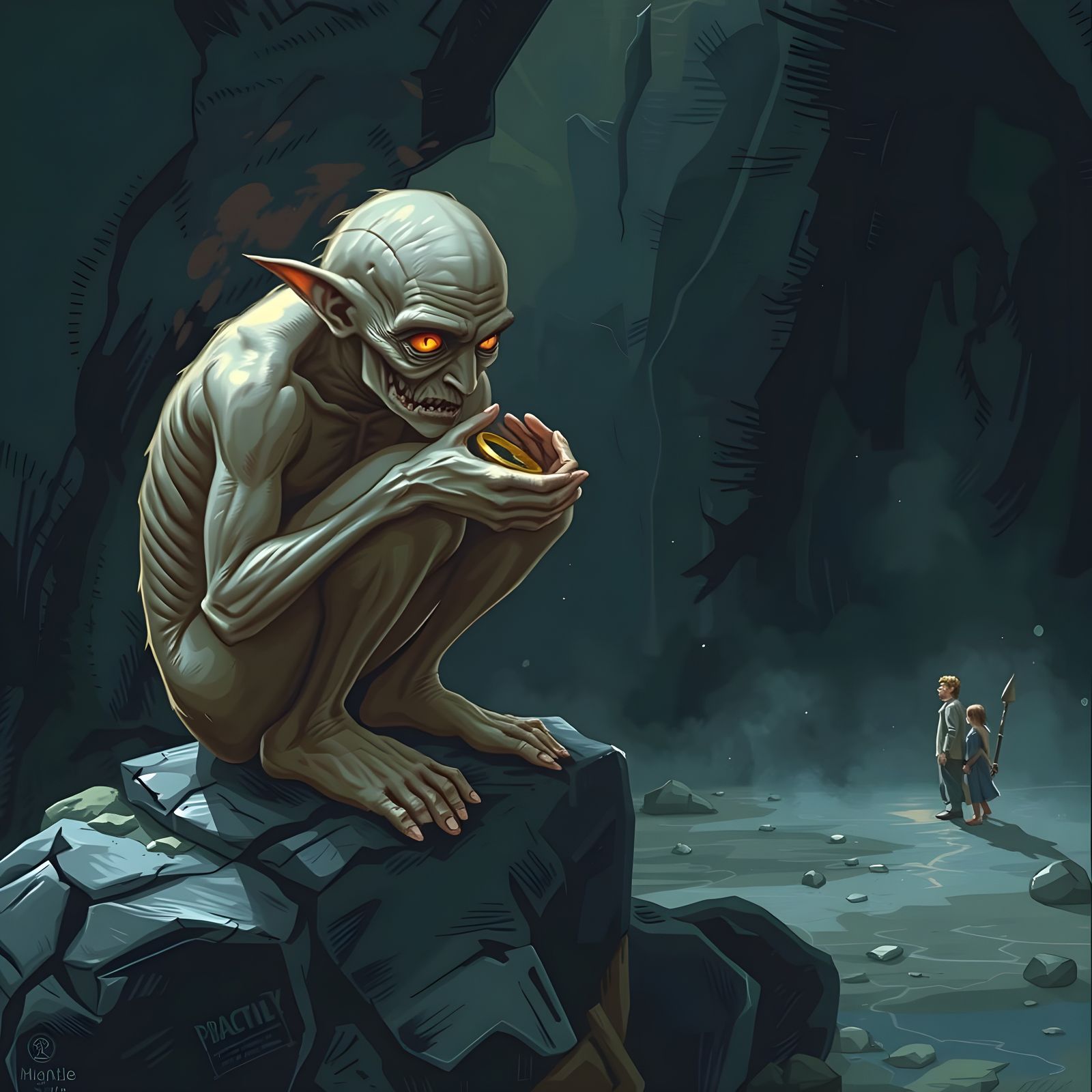 Gollum: A Haunting Cave Dweller in the Shadows