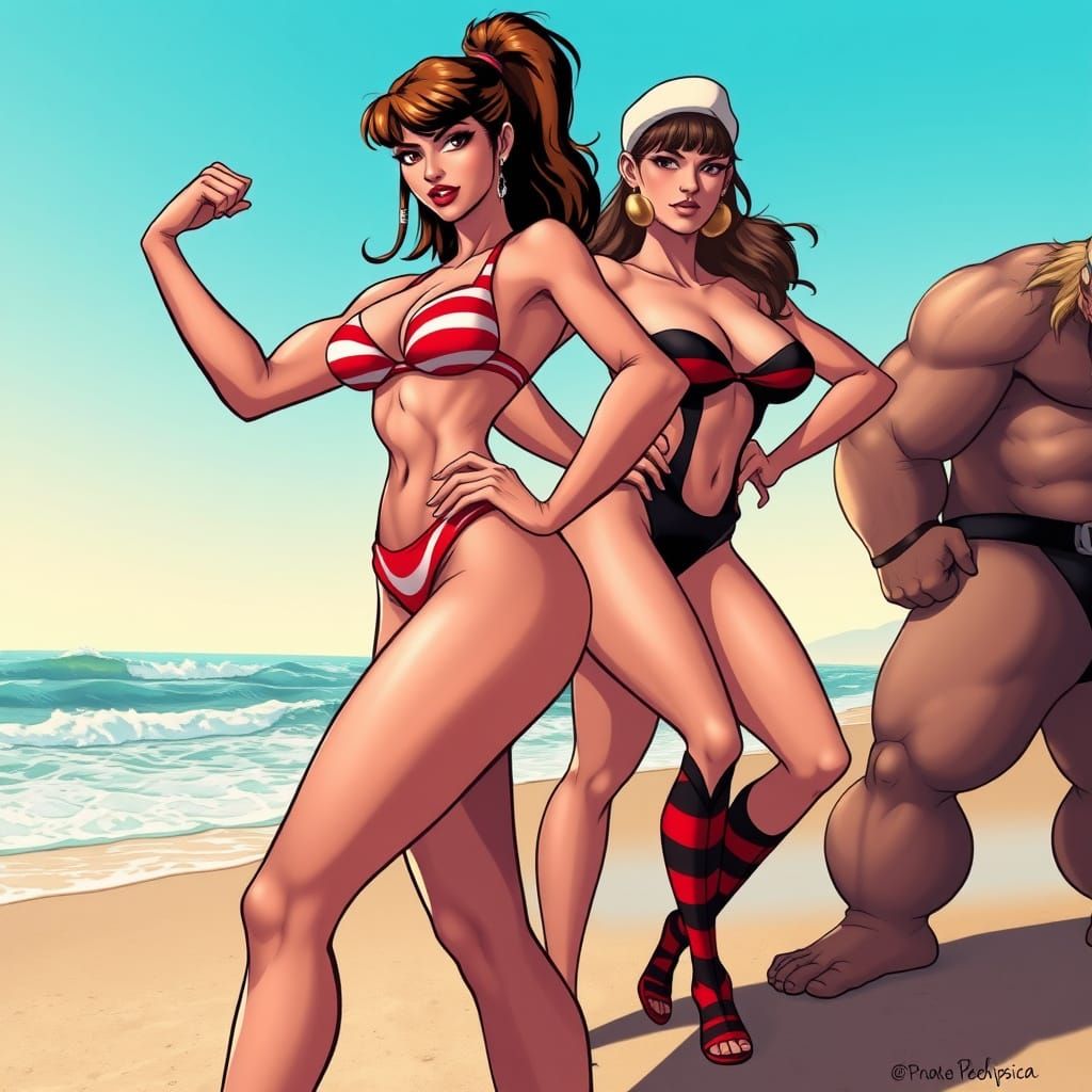 Hyper Realistic Female Superheroines in Bikinis