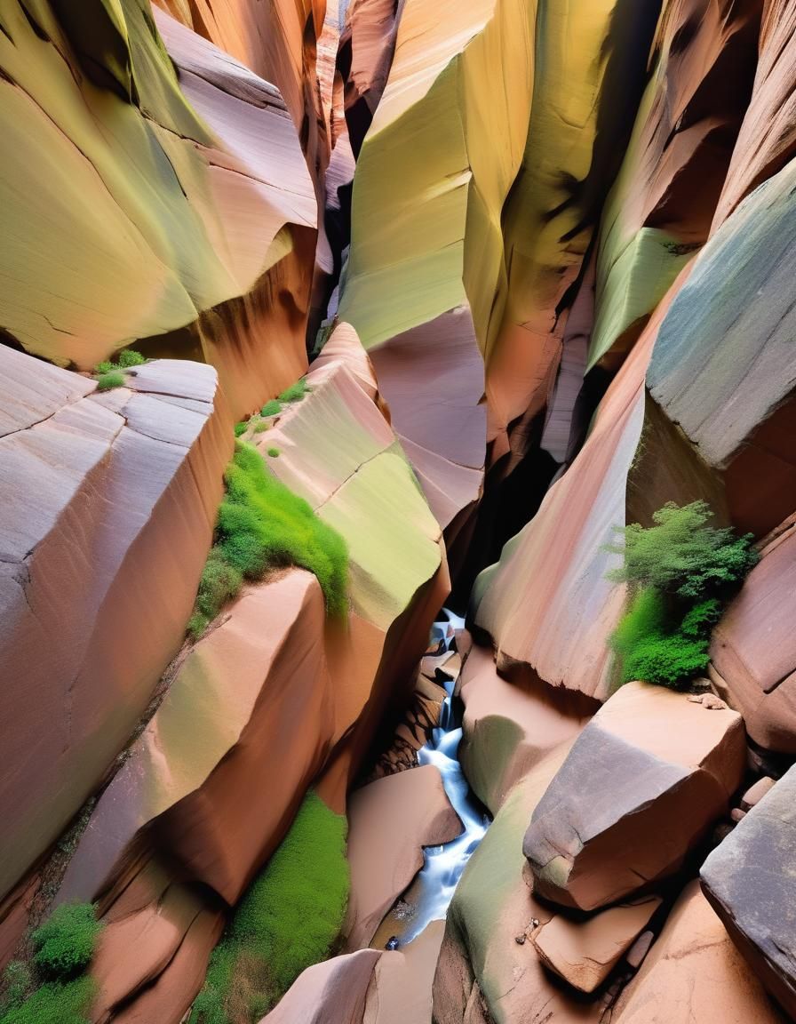 Dramatic Canyon Landscape in Earthy Tones