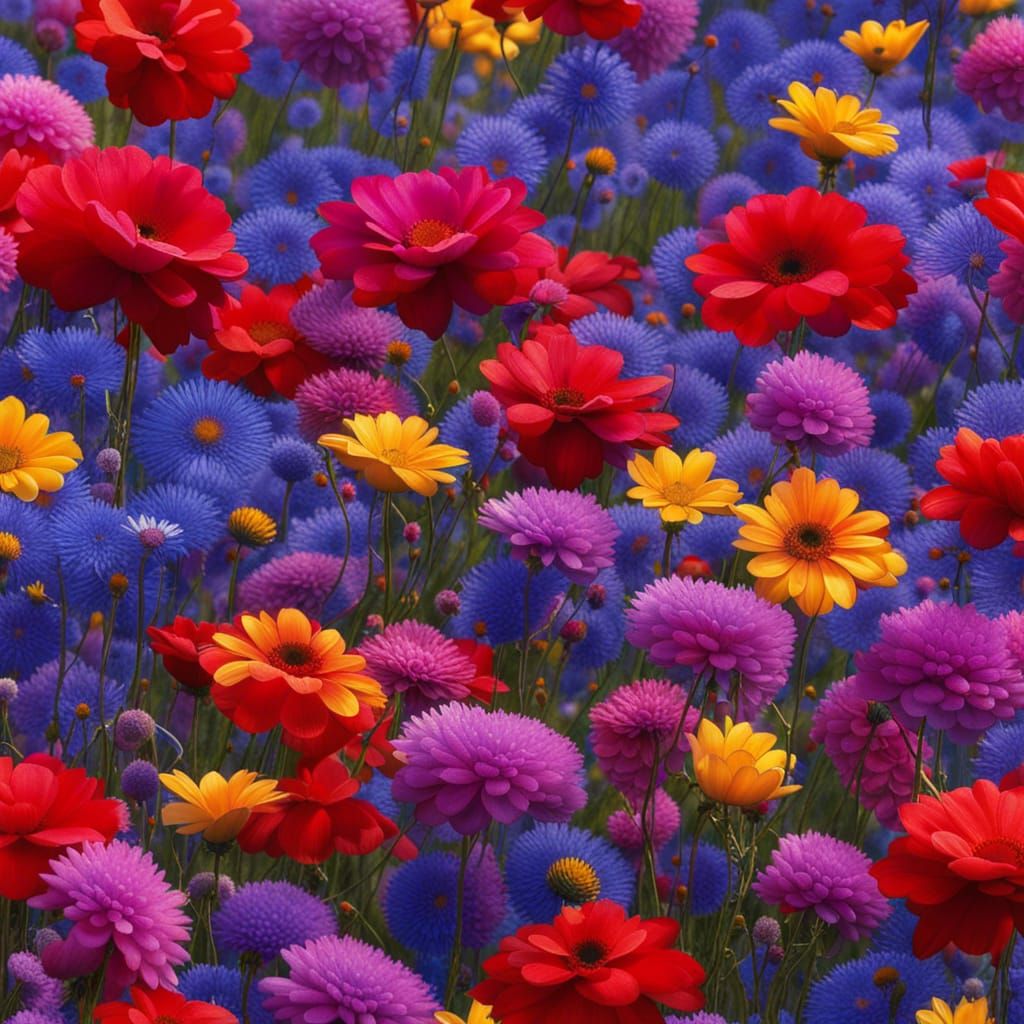 Un campo de flores silvestres