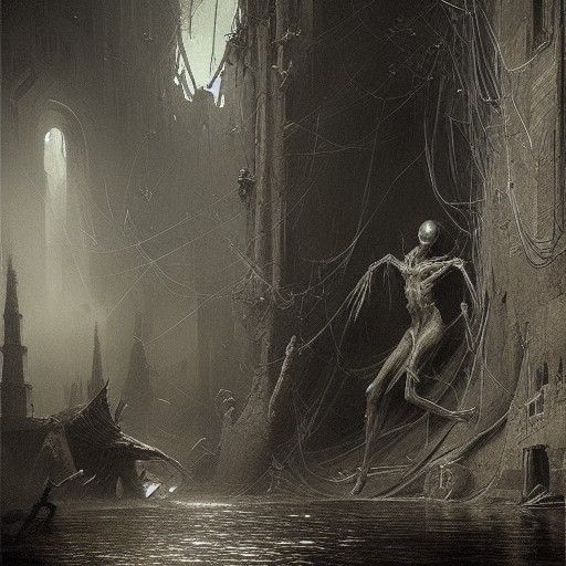 Horrific Spiders in Dark Fantasy Style