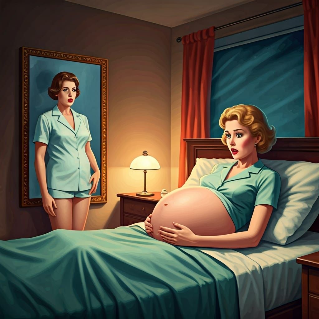 Vintage Sci-Fi Illustration of Gender-Altering Disease