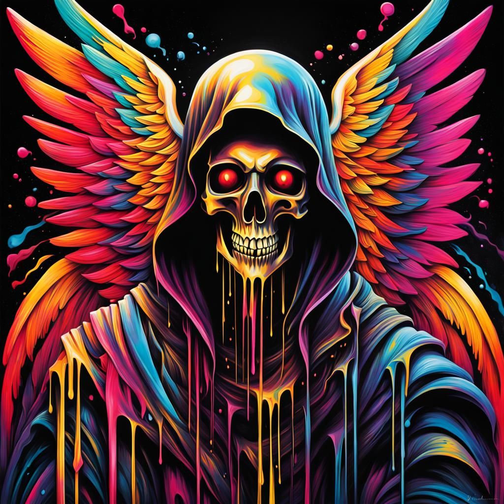 Angel of Death Graffiti Art in Street Style