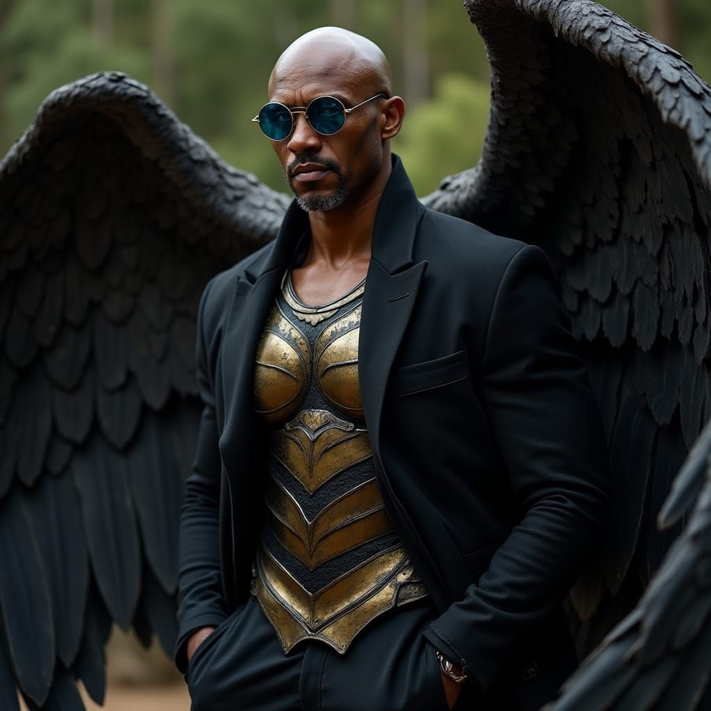 Modern Warrior Angel in Stealth Armor