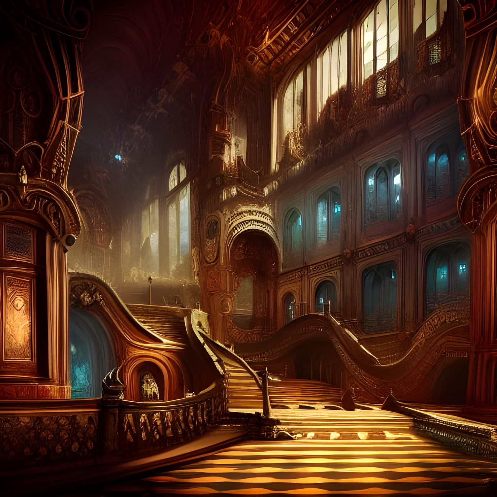 Epic Castle Interior: Detailed Digital Matte Painting