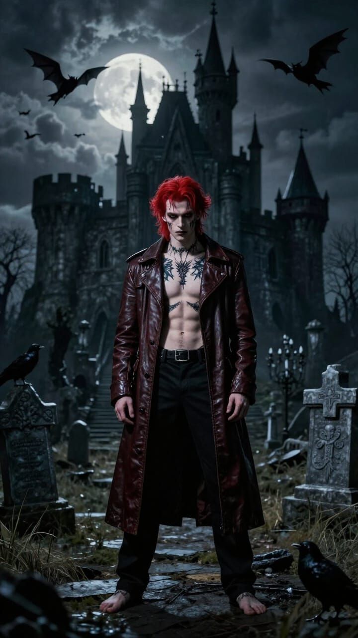 Gothic Vampire Lord in Graveyard