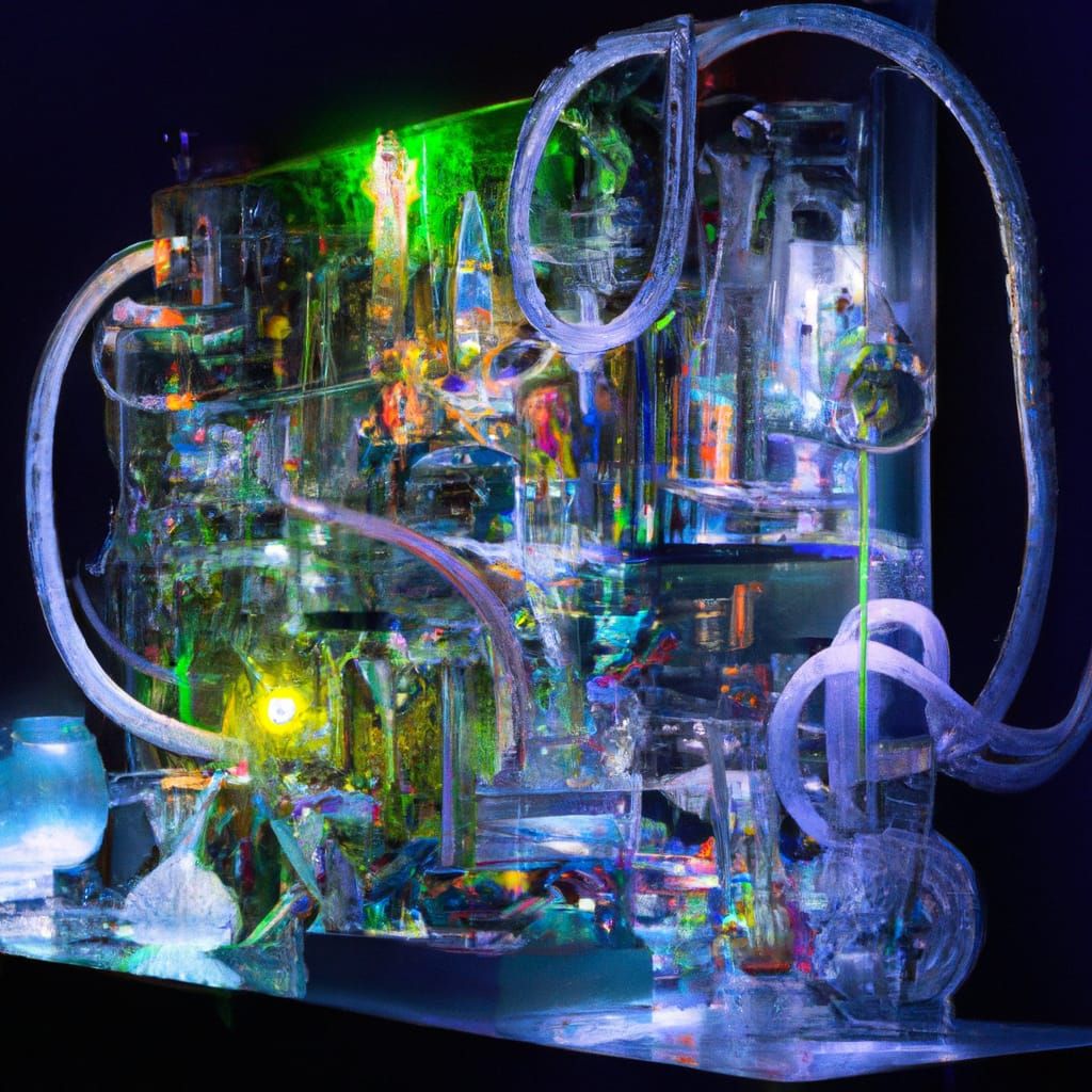Futuristic Lab with Bioluminescent Slime: Ornate and Intrica...