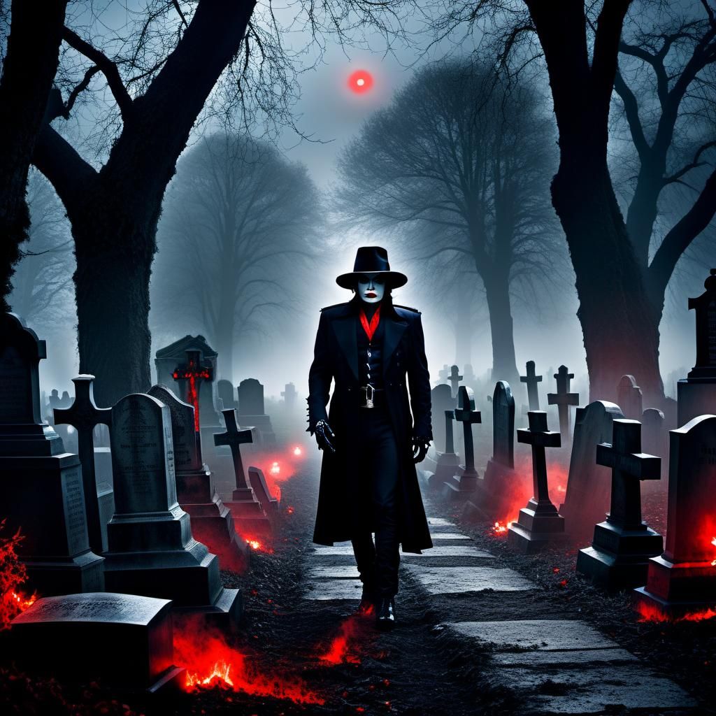 Graveyard of the Undead: A Gothic Horror Scene