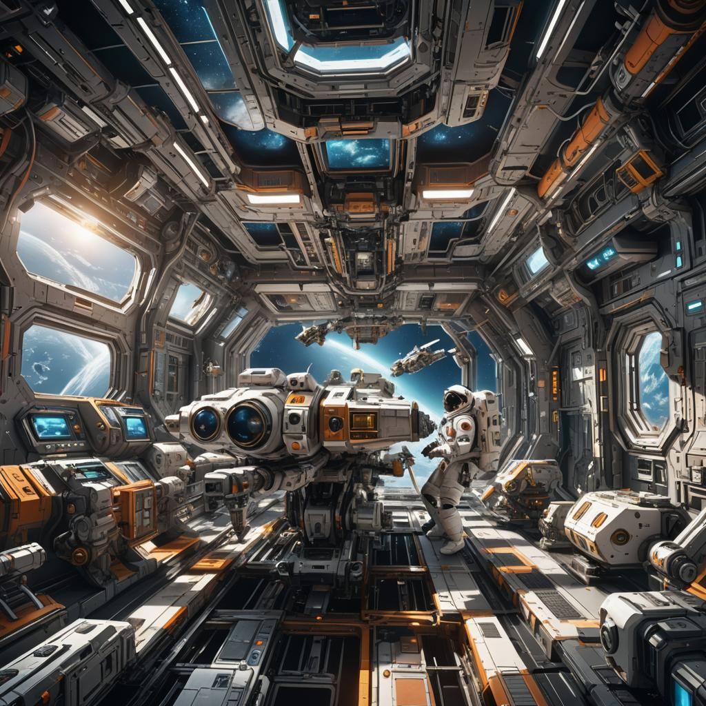 High-Tech Intergalactic Space Station Concept Art