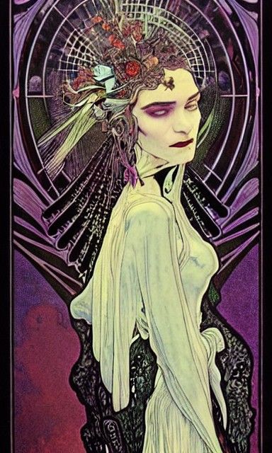 Gothic High Priestess Tarot Card Portrait