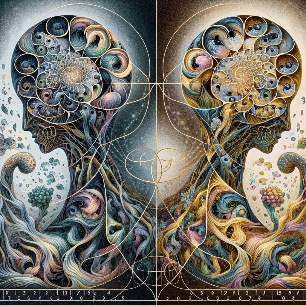 Entwined Figures Revealing Surreal Mindscapes