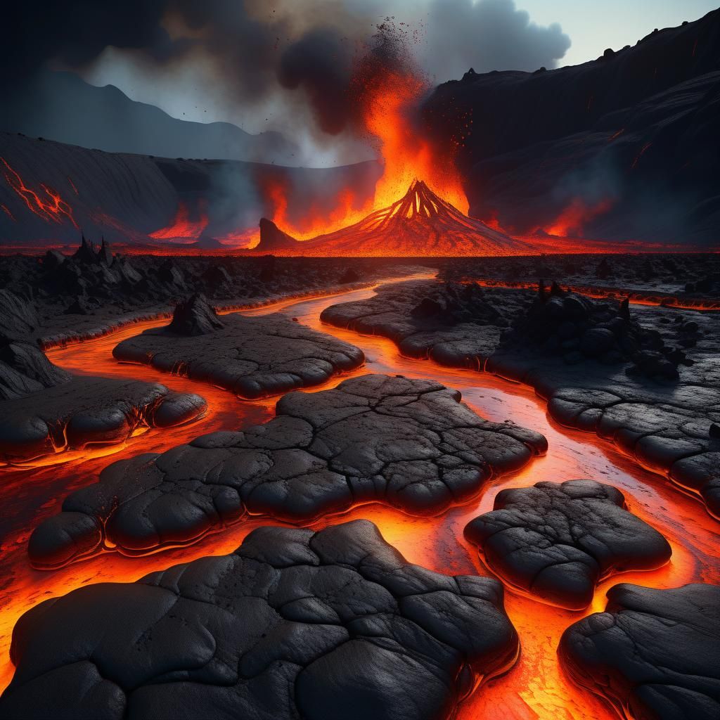 Molten Rivers Flow Through a Barren Landscape