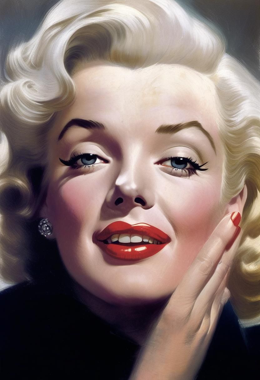 Marilyn Monroe Illustration in Pop Art Style