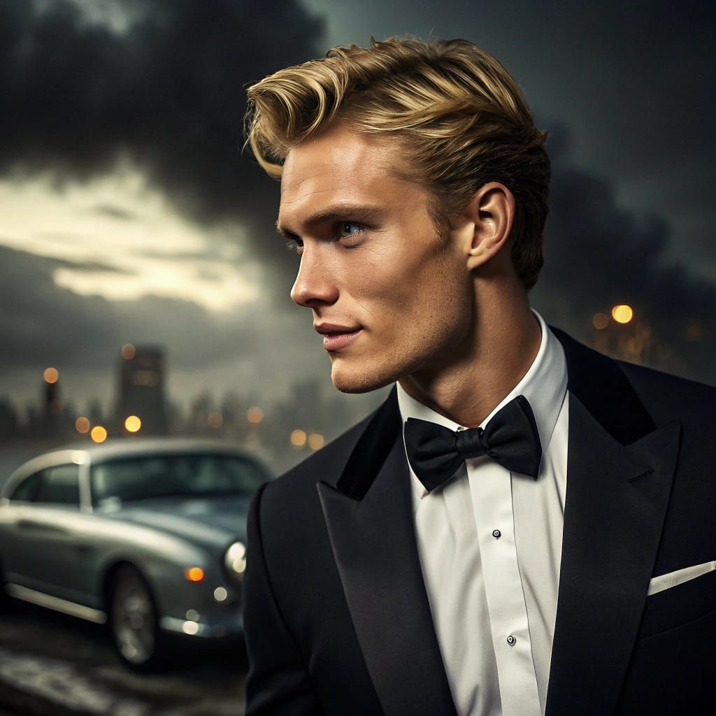 Elegant James Bond-Inspired Gentleman in Hyper-Realistic Por...