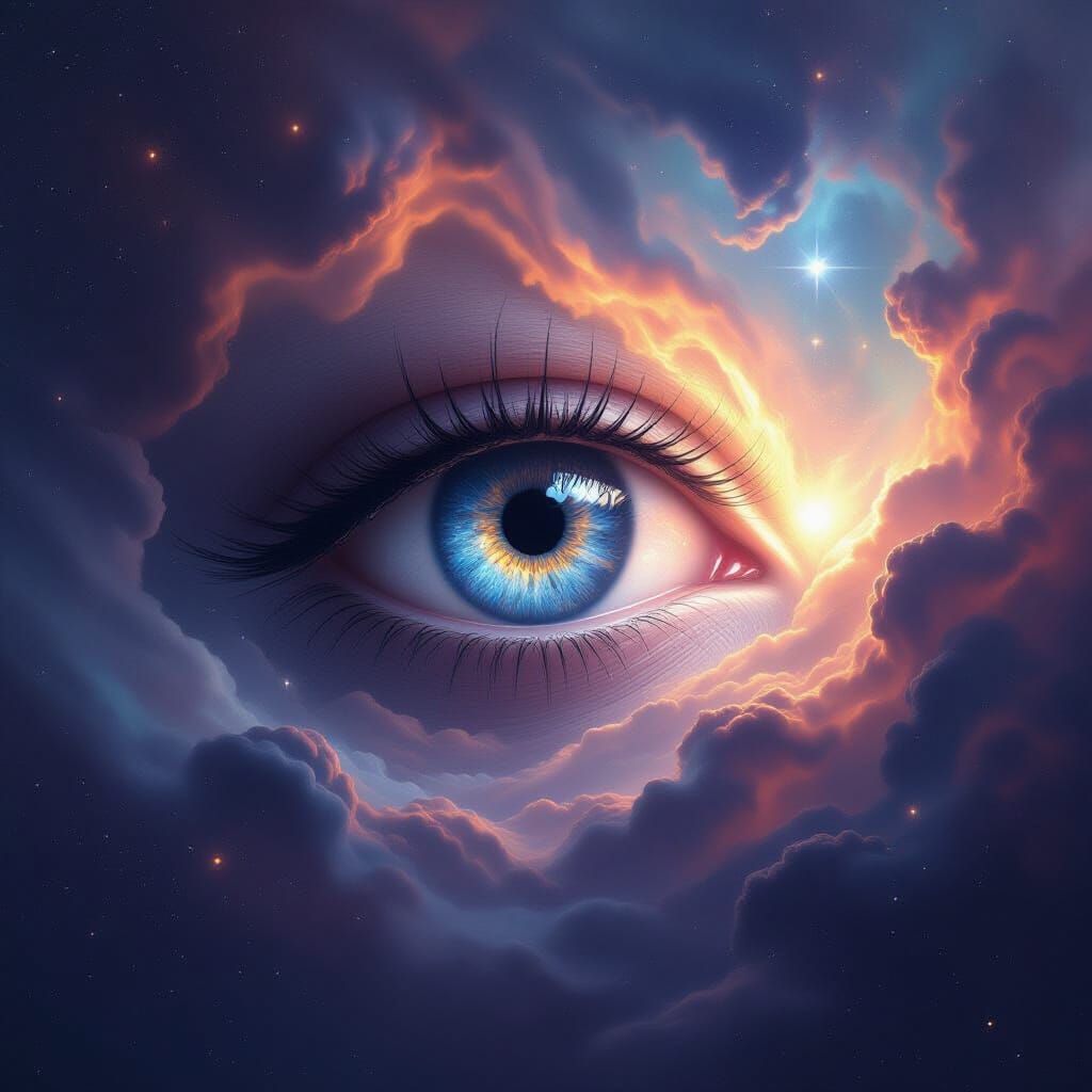 Ancient Cosmic Eye in Swirling Nebula