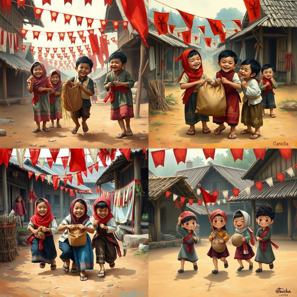 Indonesian Children Celebrate Independence Day