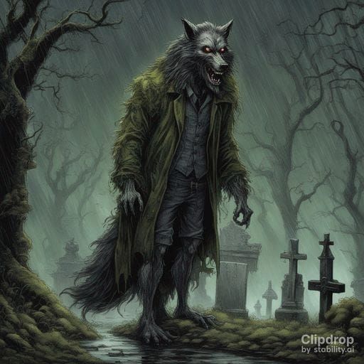 Curse of the Lycanthrope: AI Generated Image