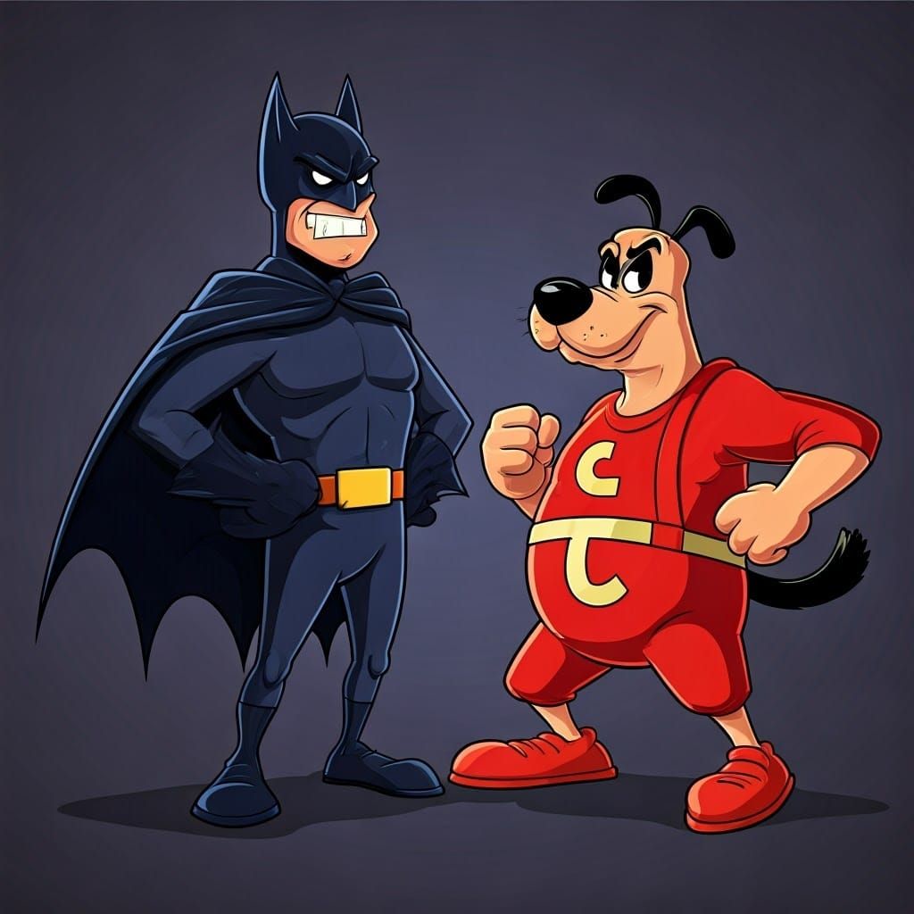bat fink and underdog square off for a fight