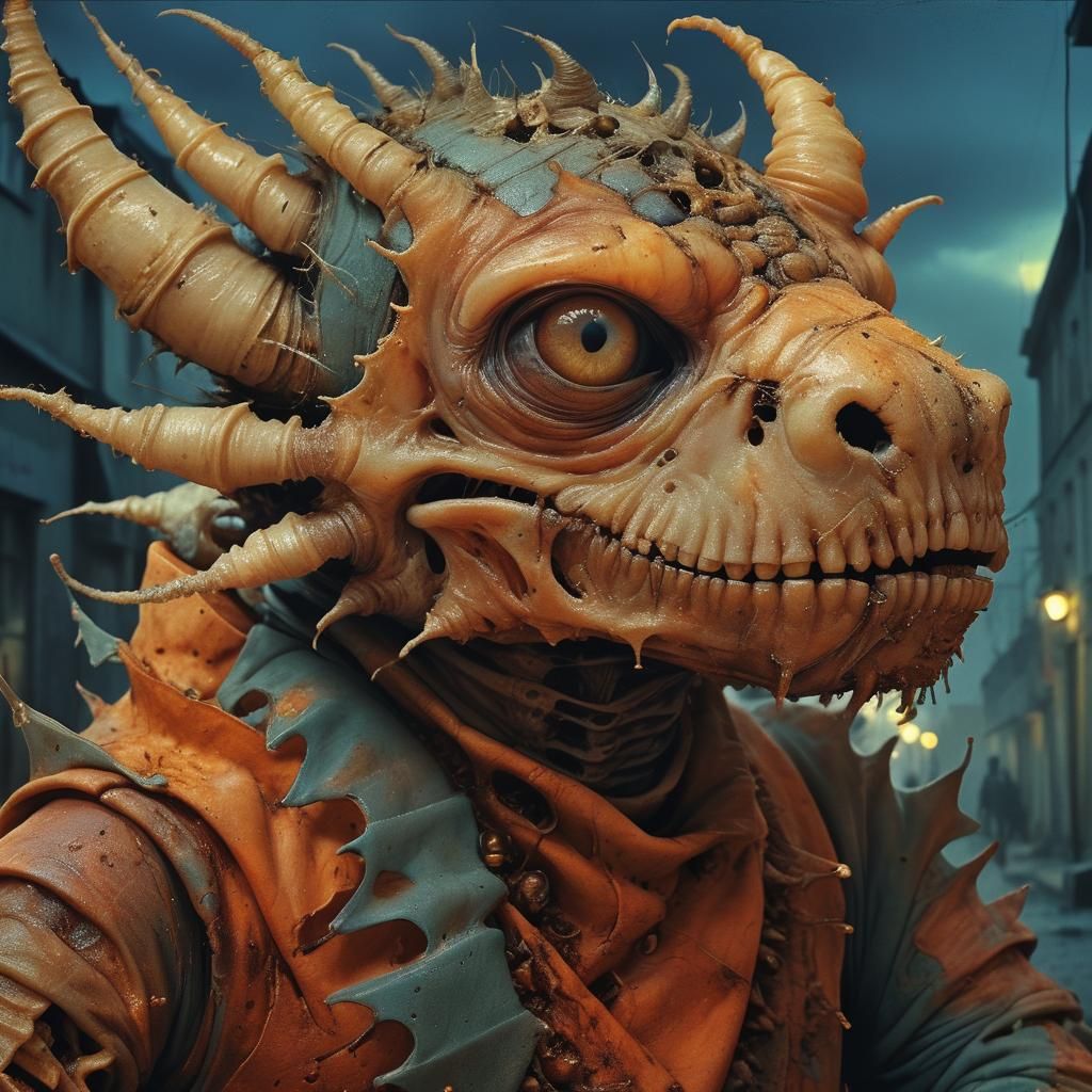 Eerie Surreal Baby with Maggots: Digital Art