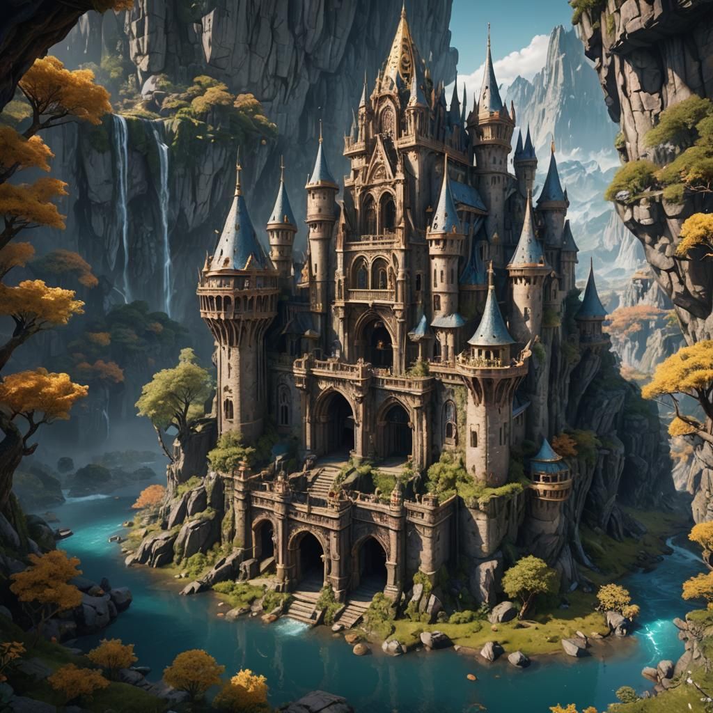 Fantastical Matte Painting in Deep Color, 8k