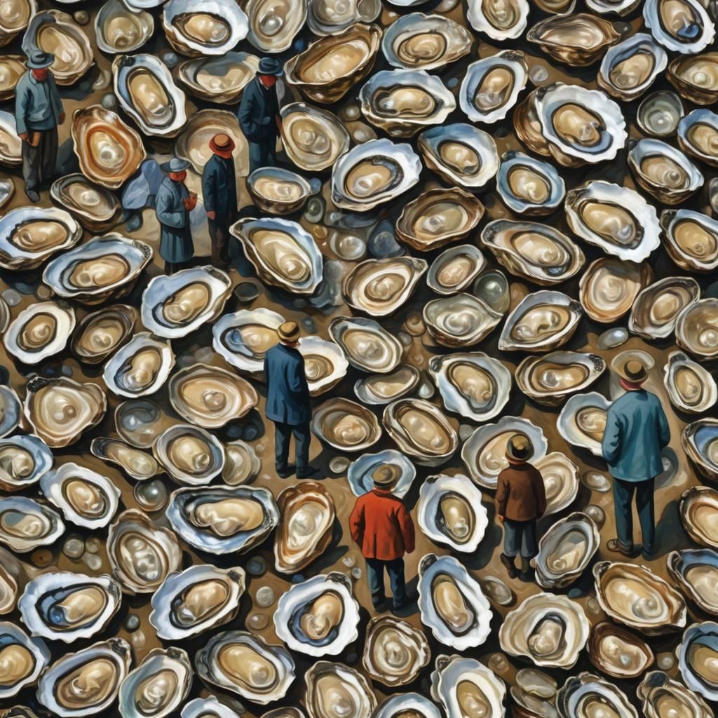 Oyster Shell People: Post-Impressionistic Surreal Romance