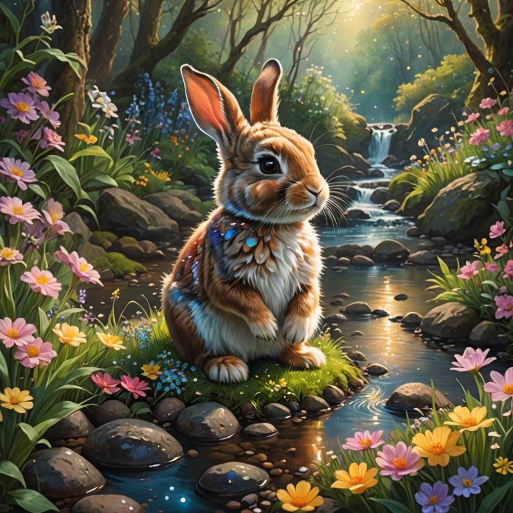 Enchanted Baby Rabbit in Middle-earth Garden