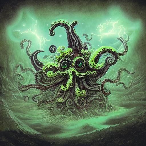 Eldritch Flower Monster with Tentacle Petals