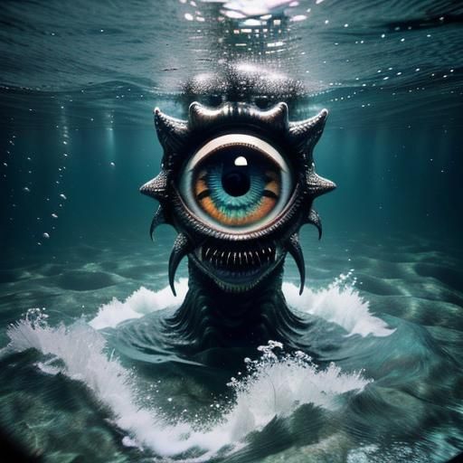 Gigantic Eye of Underwater Sleep Paralysis Demon