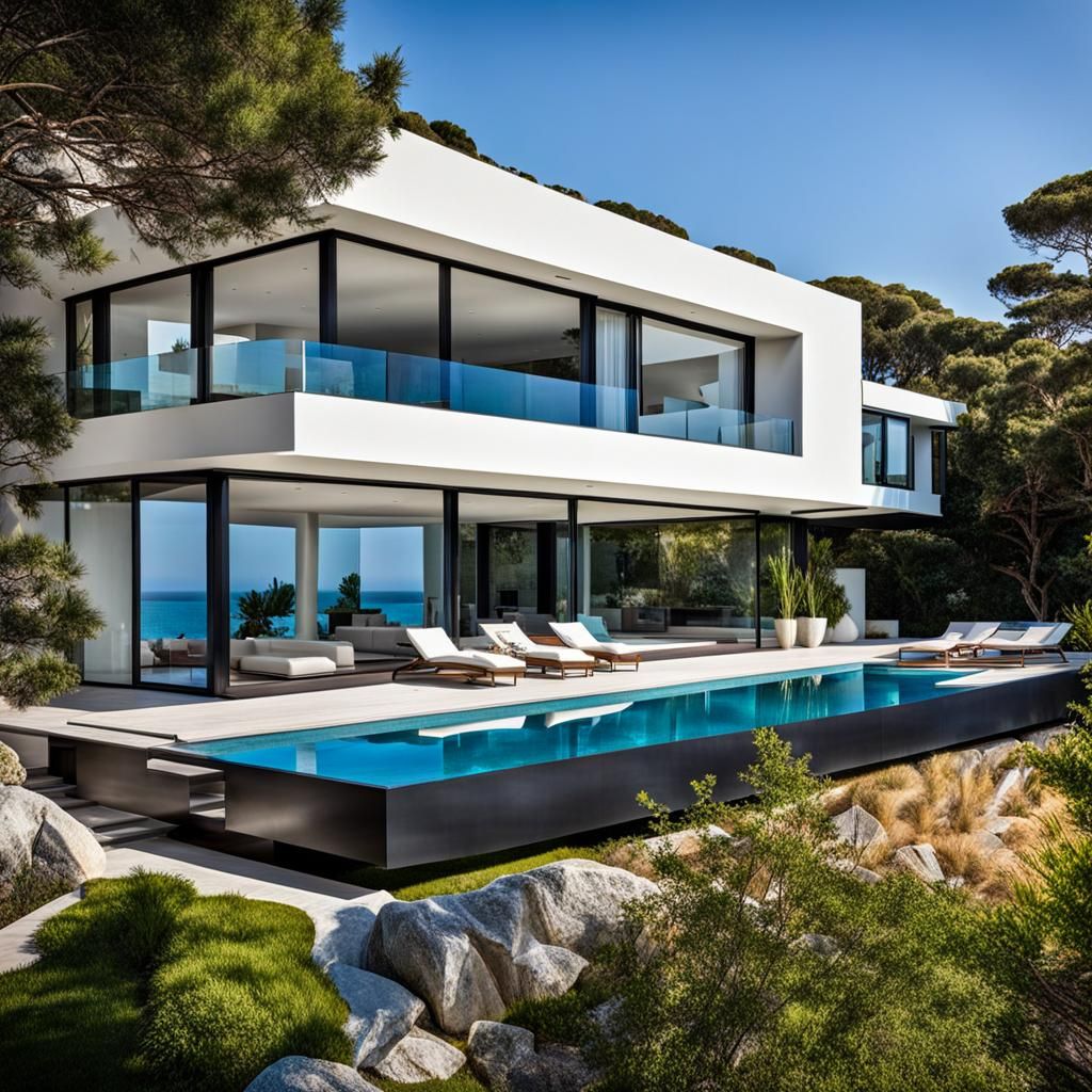 Modern Dream House by the Sea with Pool