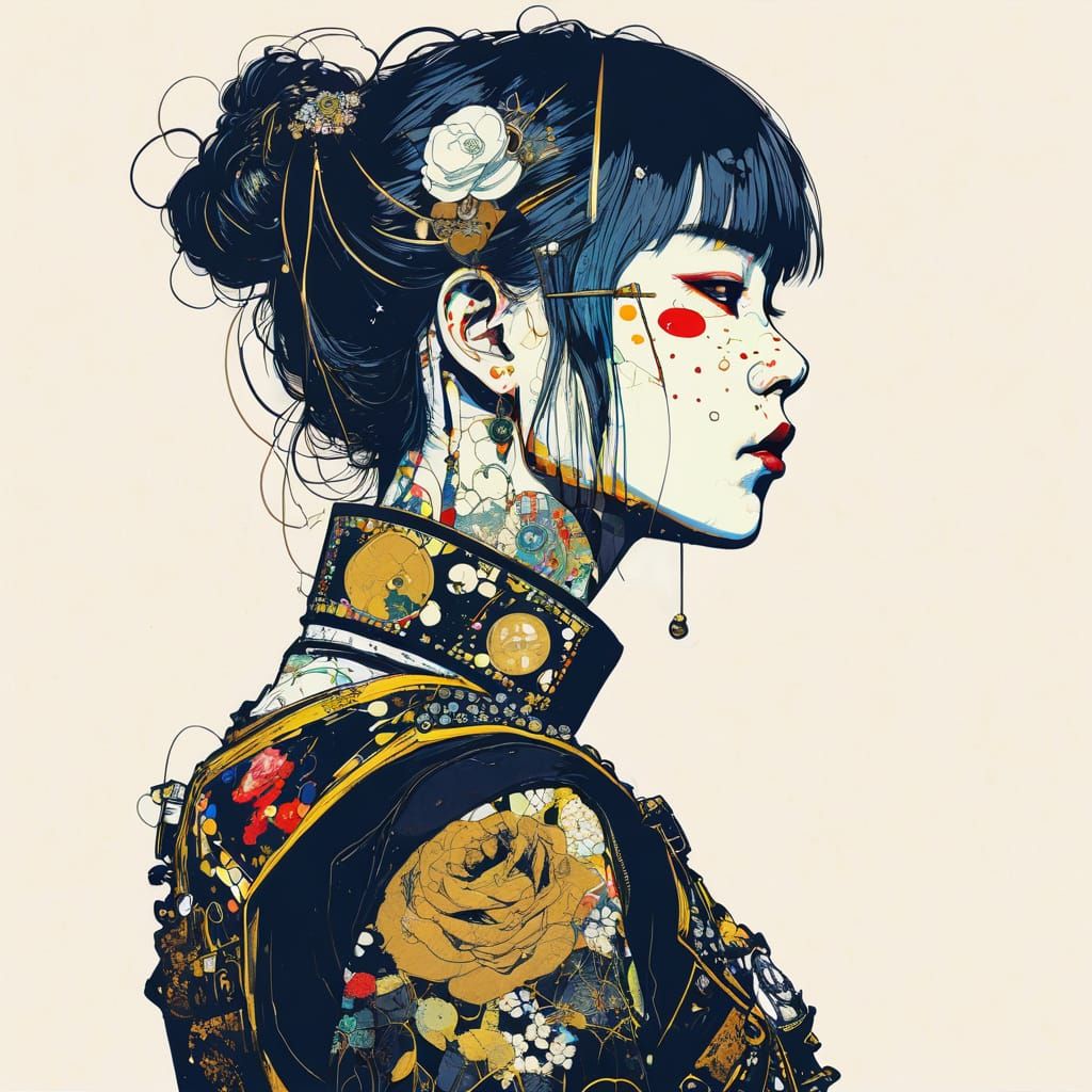 Haberdasherypunk Meets Klimt and Amano in Vivid Art