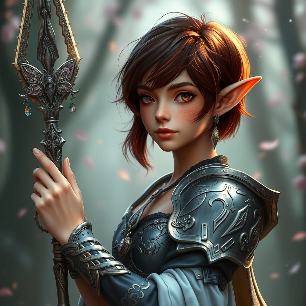 Maiden in Mithril Armor with Butterfly Tattoo