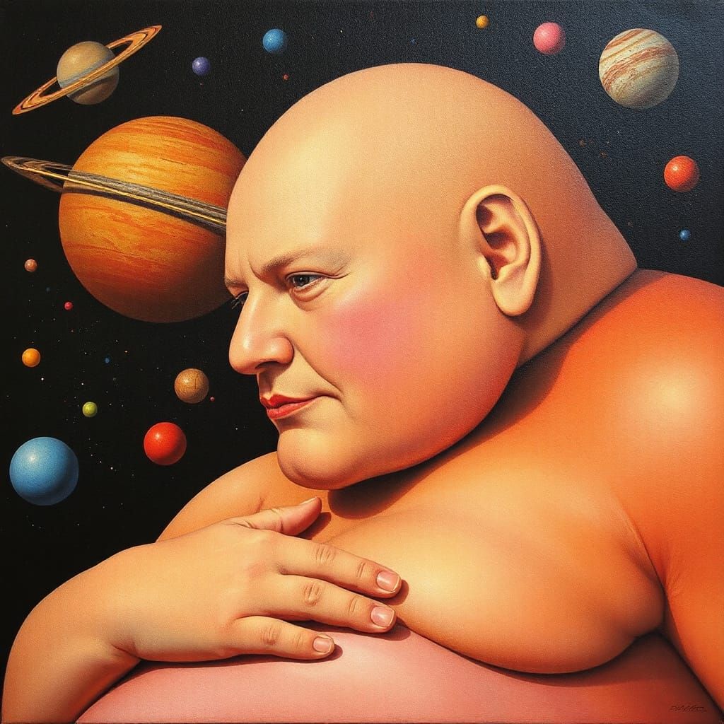 Surreal Space Scene as Colorful Art