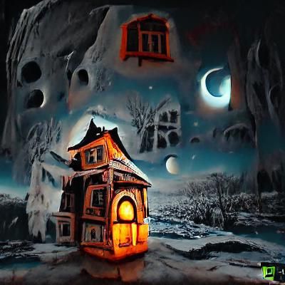 Haunted Gingerbread House in Caravaggio Style