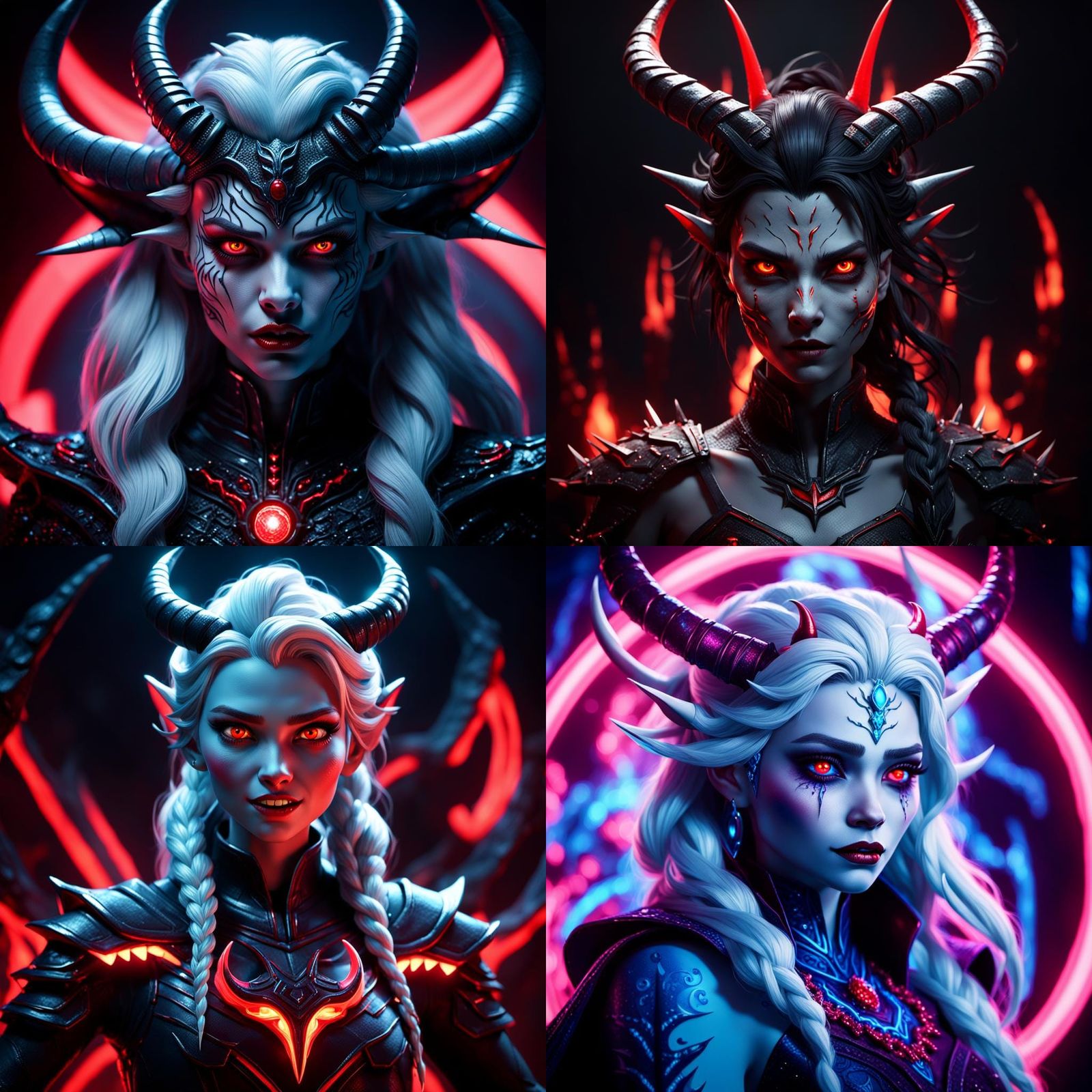Demonic Elsa 3D Render in Unreal Engine Style