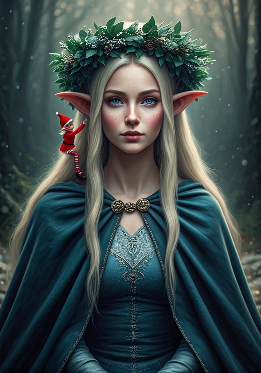 Woodland Elf Princess Portrait in Photorealistic Style