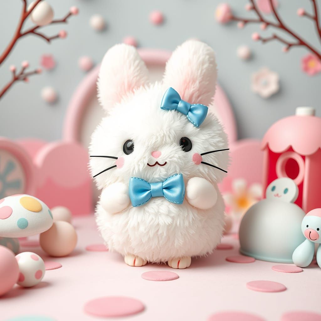 Cinnamoroll in a Whimsical Pastel Sanrio Setting