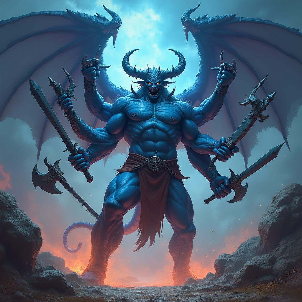 Cyberpunk Demon Lord of Unbridled Fury