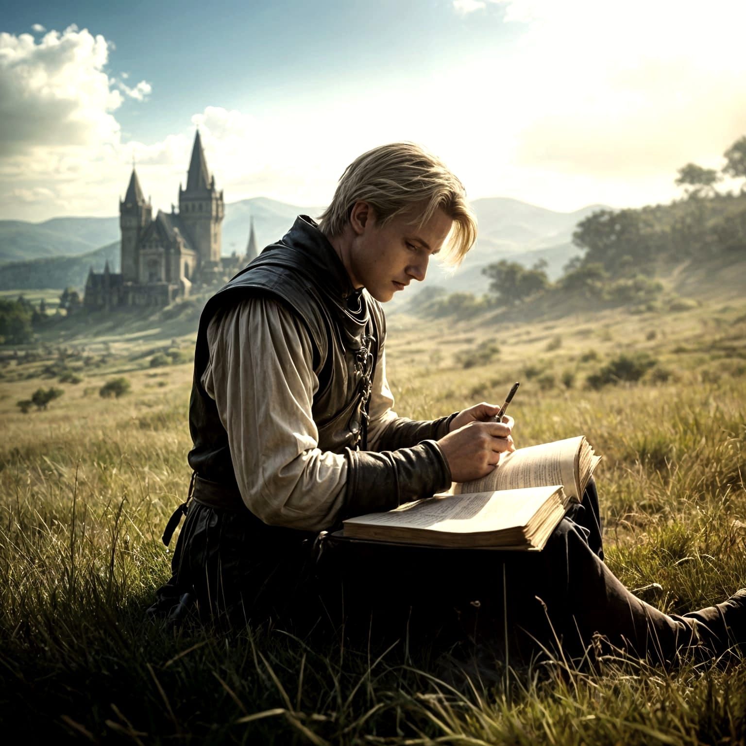 Epic Medieval Scribe Captured in Cinematic Realism