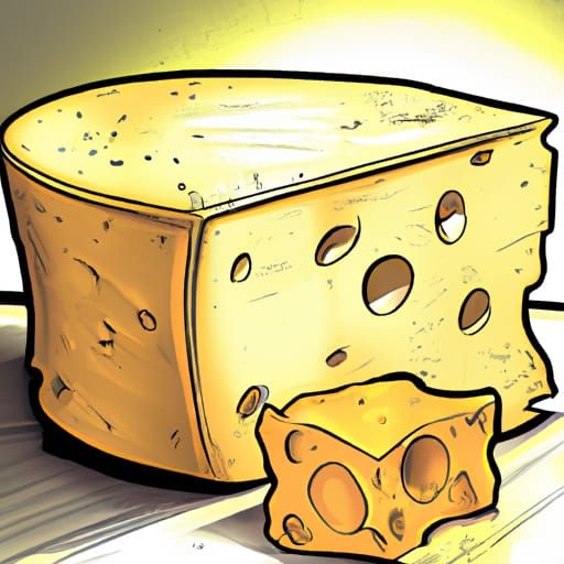 Comic Book Art Illustration of Cheese