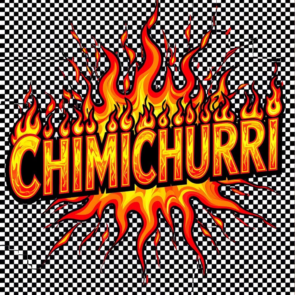 Fiery CHIMICHURRI Text Art with Animated Flames