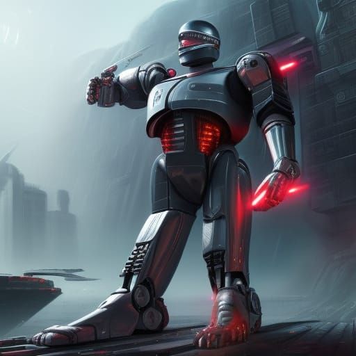 Detailed Matte Painting of Robocop in 8K