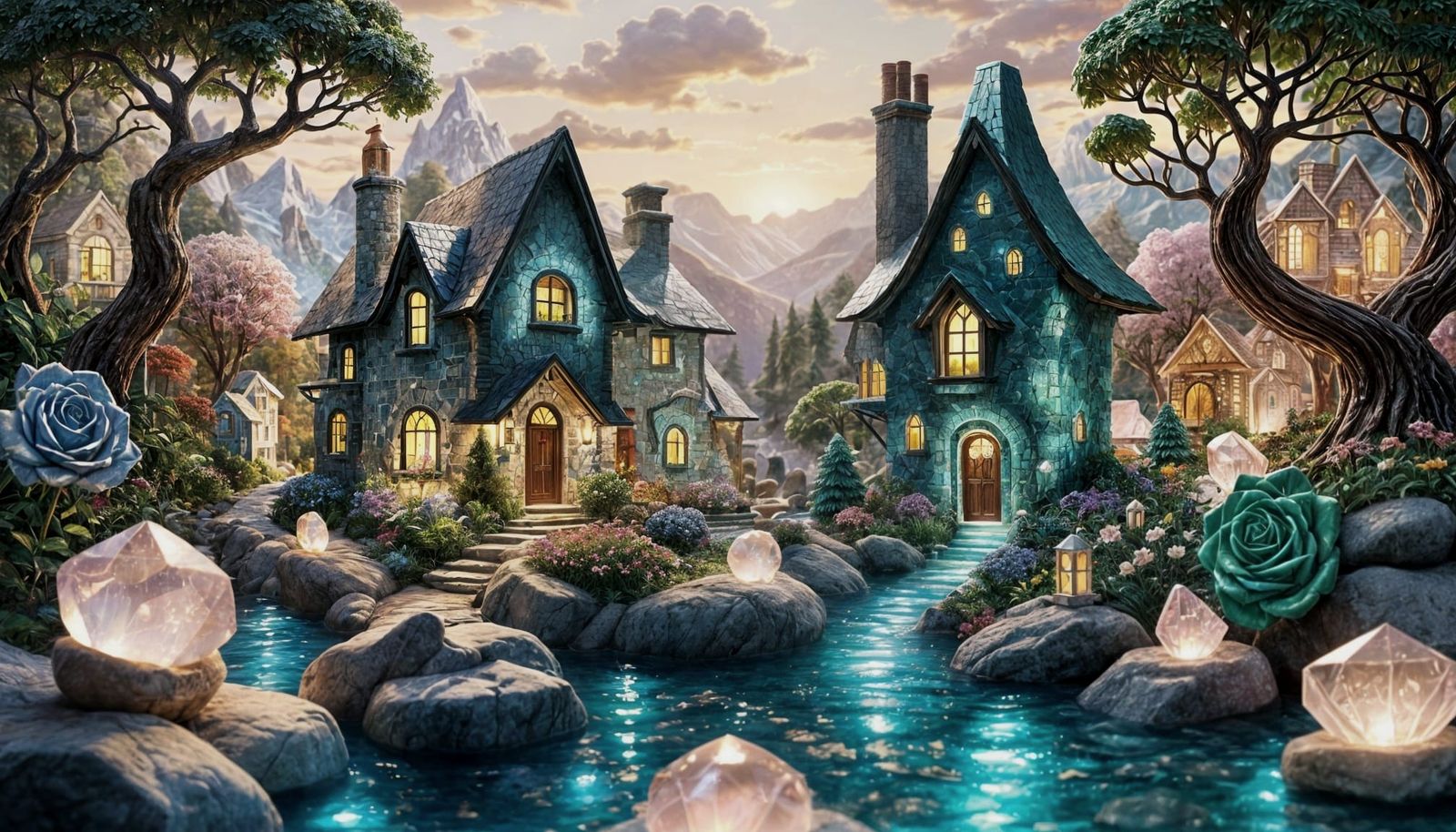 Gemstone Village Homes Carved From Crystals