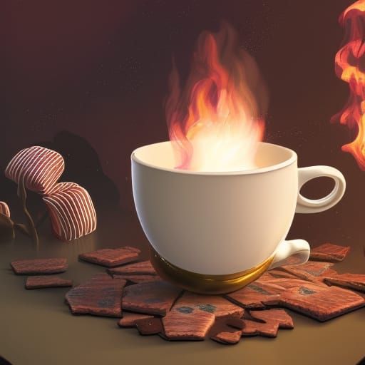 Cozy Hot Chocolate Mug, Detailed Matte Painting