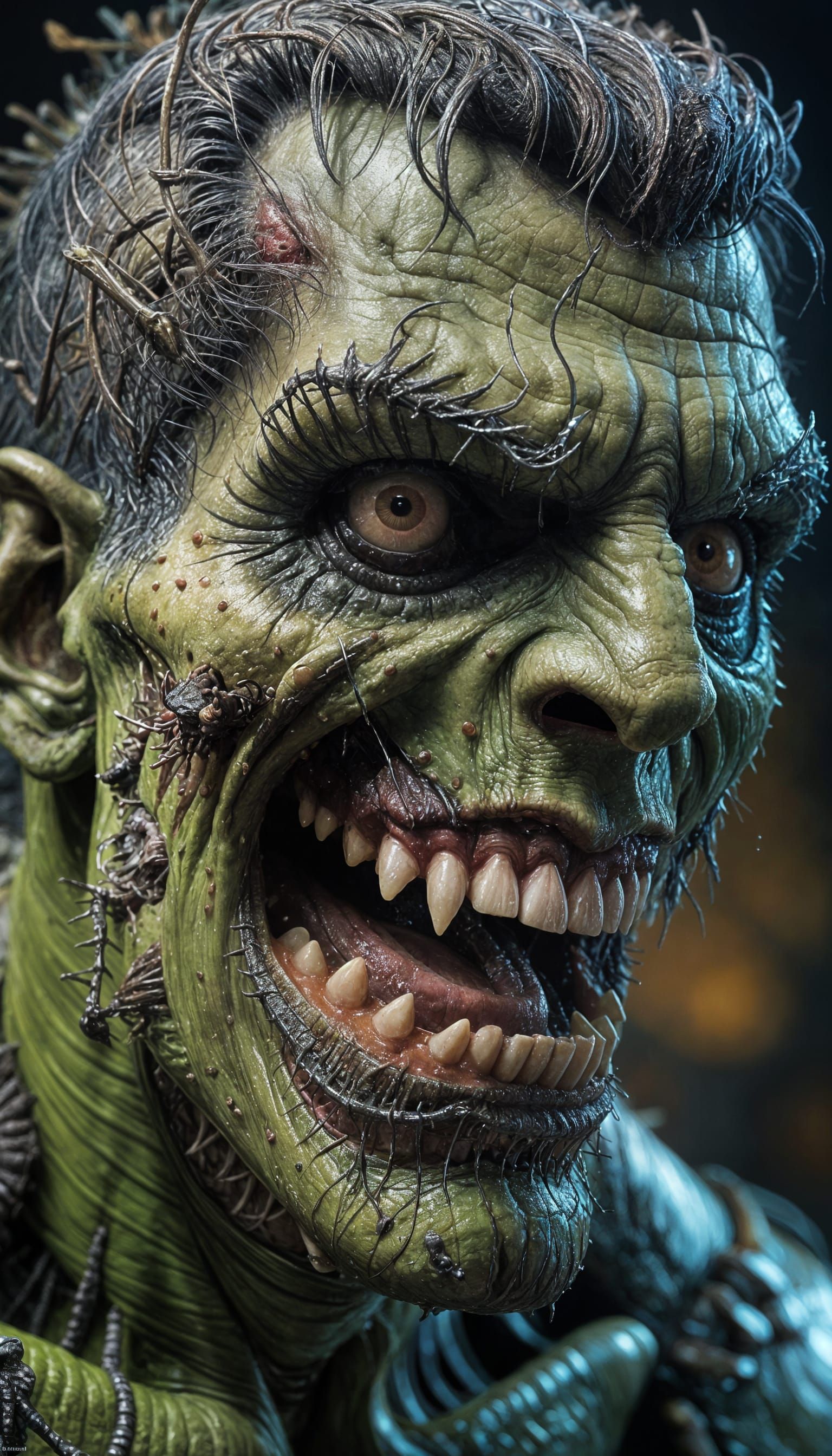 Hyperrealistic Frankenstein's Monster in Nightmarish Detail